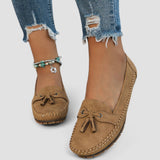 Charlotte | Bequeme Mokassins mit Schleife – Khaki