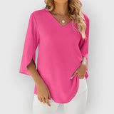 Rachel | Bluse mit V-Ausschnitt – Rosa