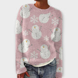 Sanira – Weihnachtspullover mit Muster – Rosa