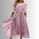 Rhonda - Elegantes Damen-Spitzenkleid – Rosa