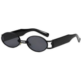 Damen Elegante Zeitlose Ovale Sonnenbrille – Schwarz