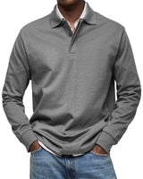 Oliver - Langarm-Poloshirt – Grau