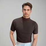 Edward | Rundhals Taillierter Schnitt T-Shirt – Braun
