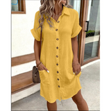 Damen Hemdkleid | Schicker Stil – Gelb