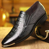 Natanor - Lässige Schuhe Mit Krokodilmuster – Schwarz