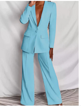 Marva - Damen Blazer‑Hosen‑Set – Türkis
