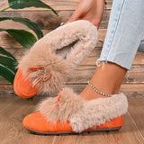 Kesmina – Gemütliche Rutschfeste Schuhe Aus Kunstfell – Orange