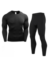 Zortex | Atmungsaktive Thermounterwäschen-Set für Herren – Schwarz