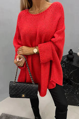 Nikoletta™ Stylischer modischer Gestrickter Pullover – Rot