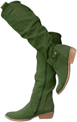 FELICIA  -  luxuriösen Leder Damenstiefel – Grün