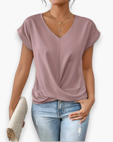 Damen Elegantes Twist Front Top | V-Ausschnitt – Rosa
