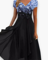 Damen Elegantes Festliches Kleid | Vielseitig – Blau Schwarz