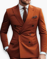 Herren Hochzeitsgast Anzug Slim Fit | Elegant & Modern – Orange Braun