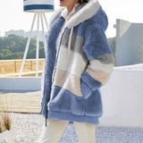 Übergroße Fleecejacke – Blau