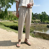 Mateo - Konisch zulaufende Hose mit Kordelzug – Khaki