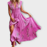 Felizia – Boho-Kleid mit bezaubernder Stickerei – Pink