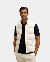 Herren-Leichtsteppweste – Minimalistische, warme Schicht – Off-white