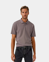 Herren-Strick-Poloshirt – Strukturierter Smart-Casual-Look – Grau