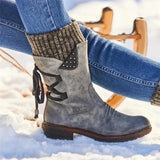 Damen-Winterstiefeletten | Schnürung – Grau