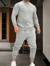 Herren Jogginganzug | zweiteiliges Set mit Oberteil und Hose – Grau