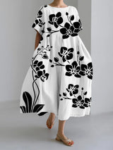 MARISELLA | Elegantes Blumenmuster-Kleid für jeden Anlass mit stilvoller und bequemer schwebender Passform – Weiß