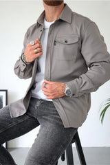 Marcus™ | Supreme Freizeit-Hemd – Hellgrau