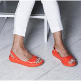 Elegante offene Plattform Damen Sandalen – Orange