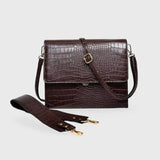 Crossbody Tasche Damen Croco Look – Vegan Leder & Elegant – Braun