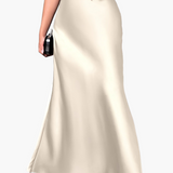 Damen Elegante Lange Rock – Festliche und Abendnutzung – Cremeweiß