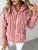 GAELLE | Langarm Kapuzenpullover Mit Reißverschluss – Rosa