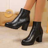 Noy - Leder Schuhe Mit Dickem Absatz – Schwarz
