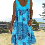 Paduch – Lässiges ärmelloses Sommer Kleid Mit Drucken – Blau