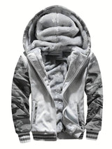 Oziel - Warme Fleece Jacke Mit Kapuze Und Reißverschluss – Grau
