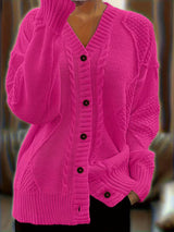 Arijia – Bequemer Strickpullover – Rosarot