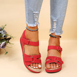Marta - Plateausandalen mit Klettverschluss – Rot