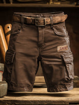 Herren Retro Outdoor Ripstop Mehrzweck-Cargoshorts – Braun