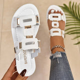 Sewwandi - Flache Sommer Sandalen – Weiß