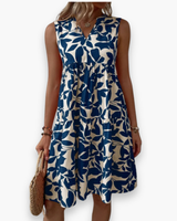 Damen Elegantes A-Linien Kleid | Sommer – Blau