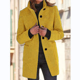 Vintora™ – Retro Damen-Windjacke mit Knöpfen und Stehkragen – Gelb