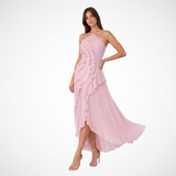 Irene | Damen Ärmelloses Halter Rückenfrei Maxikleid – Halter Maxi Rückenfrei 2026 – Rosa