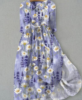 Ilse - Vintage-Blumenkleid – Lila