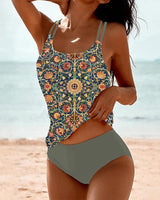 Zellea Sommer-Tankini mit farbenfrohem Druck – Grün