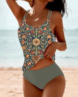 Lydia - Damen Tankini mit Muster – Grün