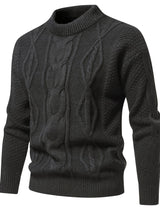 Einfarbiger Strickpullover Für Herren, Vintage-Pullover – Dunkelgrau