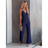Eleganter Damen Jumpsuit | Raffinierte Details – Dunkelblau