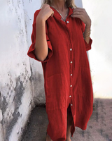 Valerie | Bohemian Shirt Dress – Rot