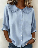 Dorothea - Leichtes Leinenhemd – Blau