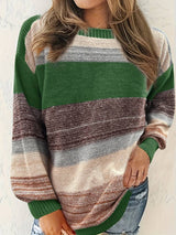 Avihod - Eleganter Pullover Mit Rundhalsausschnitt Und Lockerer Passform – Grün