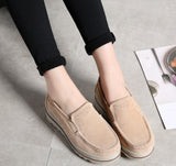 Teresa - Mokassins mit gezacktem Plateau – Beige