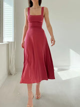 Verenar | Einfaches Kleid für Damen – Burgundisch